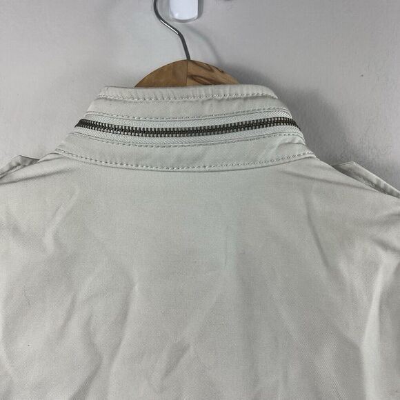 Banana Republic Tan Utility Jacket Size XS Zip Up Hide Away Hood - Picture 10 of 16